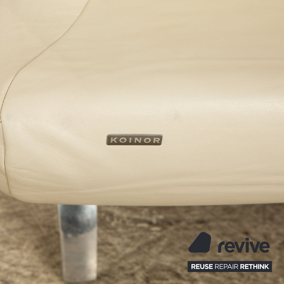 Koinor Leder Sofa Garnitur Creme manuelle Funktion 2x Zweisitzer Couch