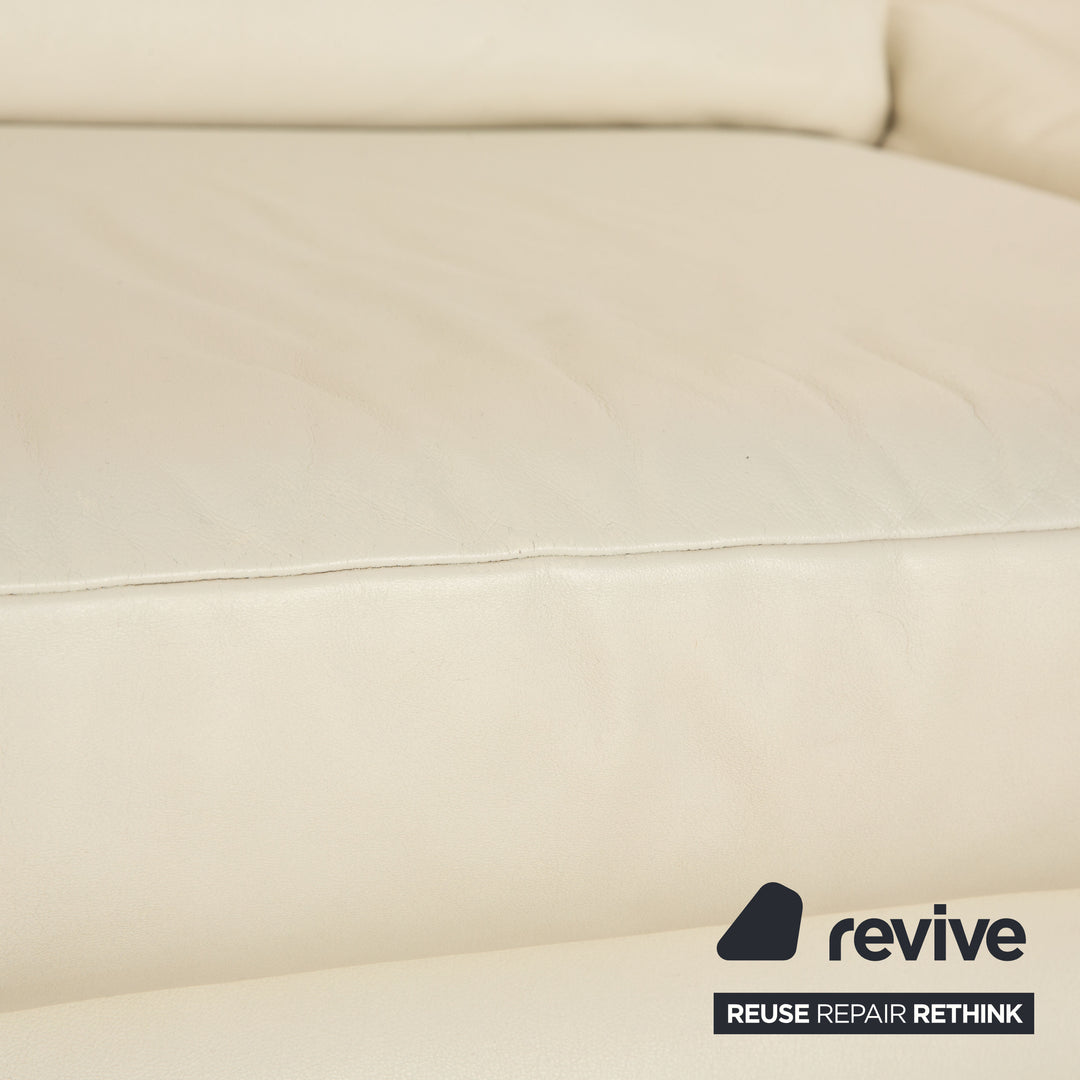 Koinor Leder Sofa Garnitur Creme manuelle Funktion 2x Zweisitzer Couch