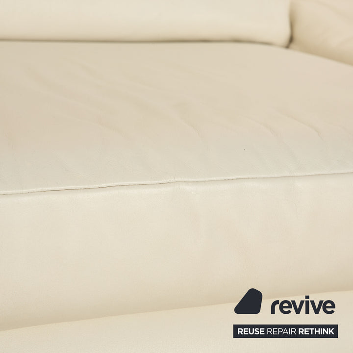 Koinor Leder Sofa Garnitur Creme manuelle Funktion 2x Zweisitzer Couch