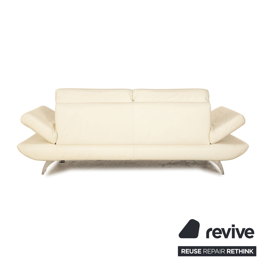 Koinor Leder Sofa Garnitur Creme manuelle Funktion 2x Zweisitzer Couch