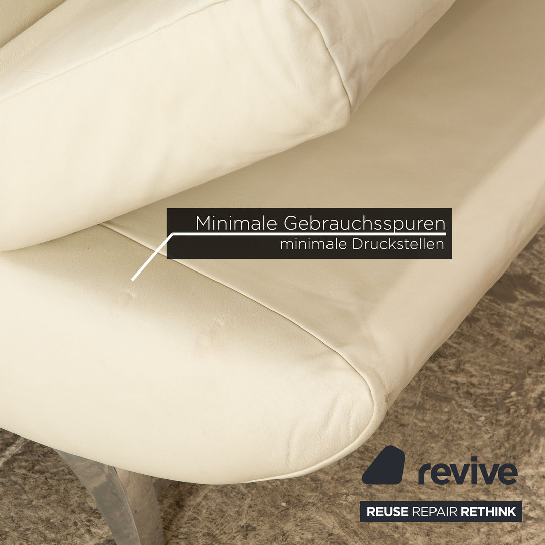 Koinor Leder Sofa Garnitur Creme manuelle Funktion 2x Zweisitzer Couch