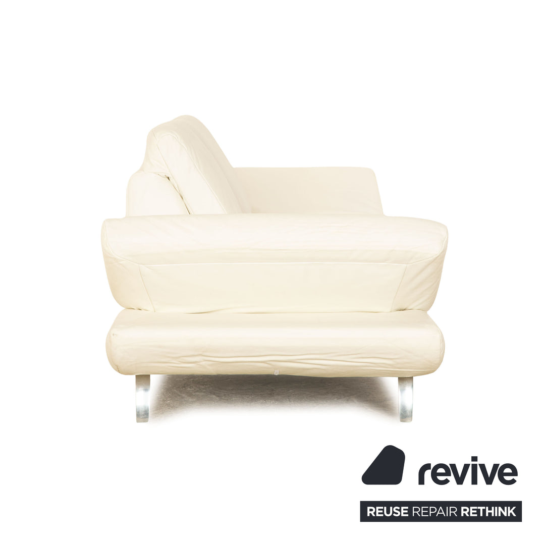 Koinor Leder Sofa Garnitur Creme manuelle Funktion 2x Zweisitzer Couch