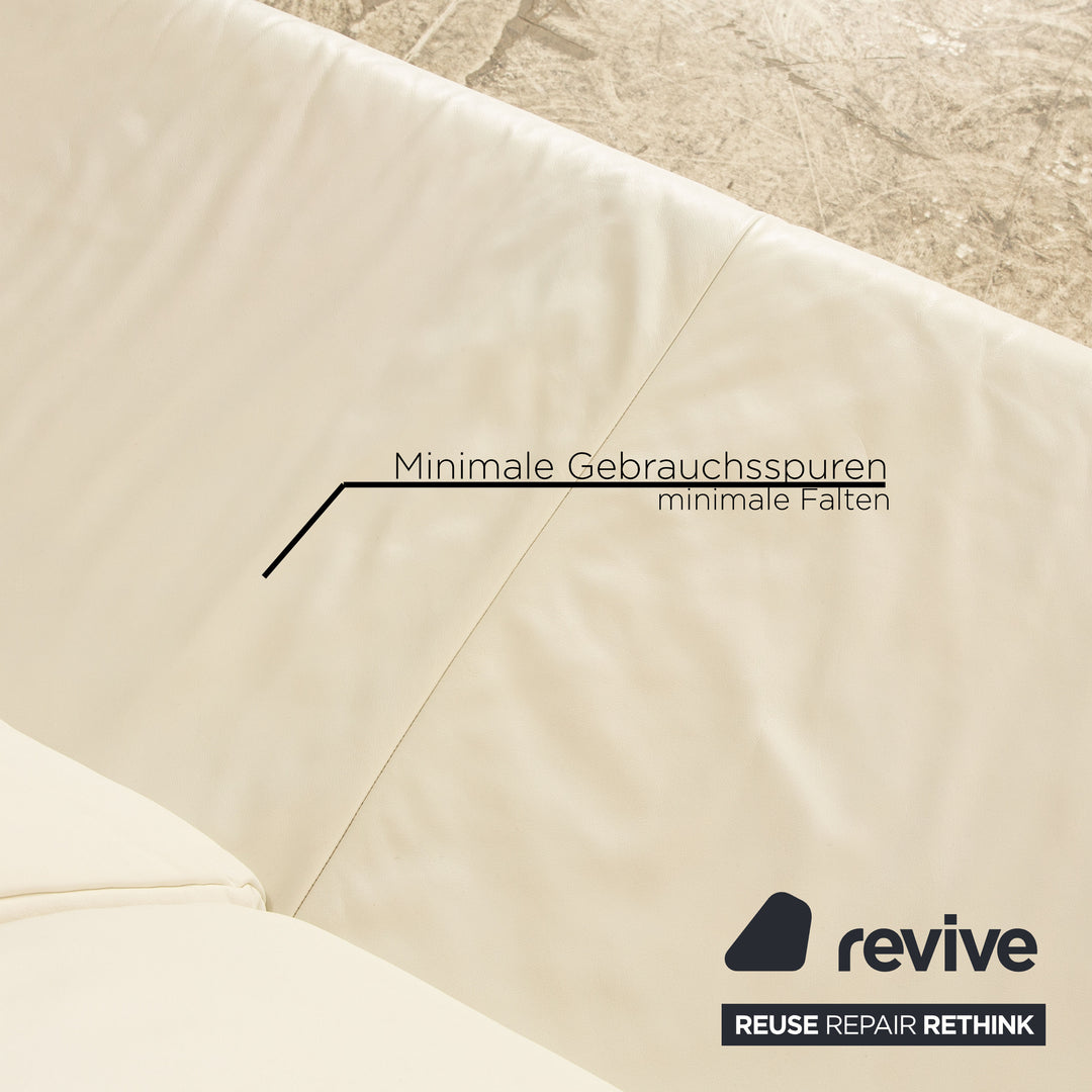 Koinor Leder Sofa Garnitur Creme manuelle Funktion 2x Zweisitzer Couch