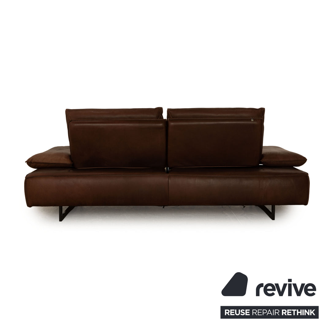 Koinor Leather Two Seater Brown Electric Function Sofa Couch
