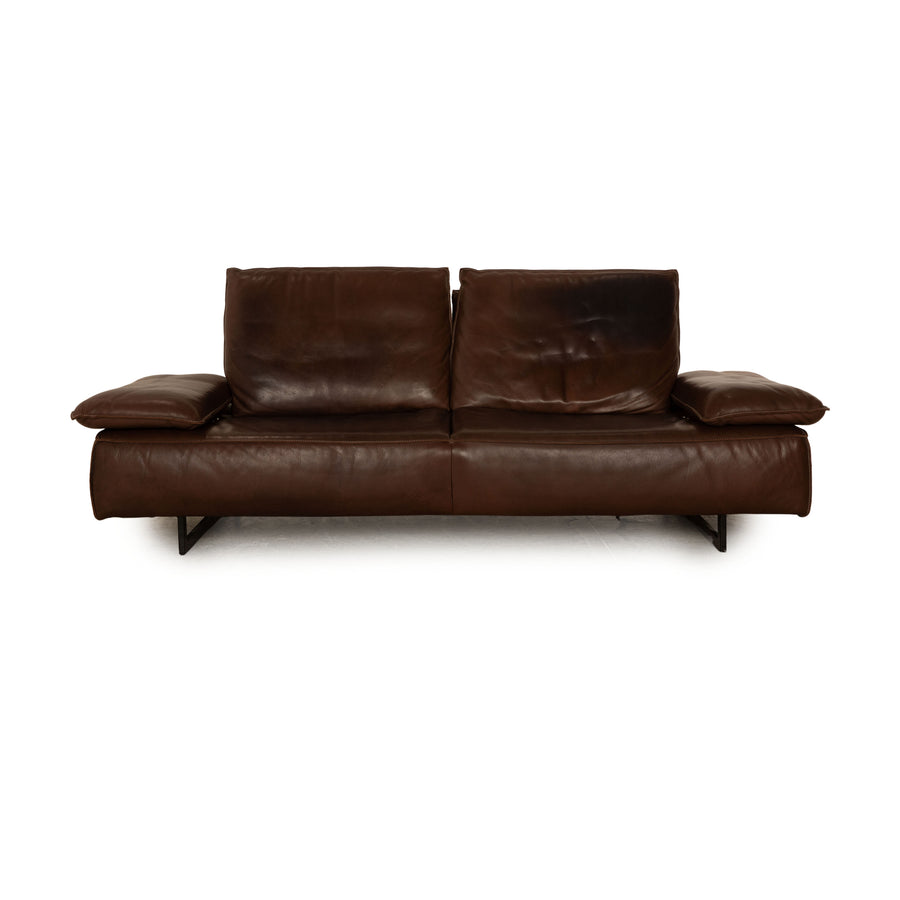 Koinor Leather Two Seater Brown Electric Function Sofa Couch
