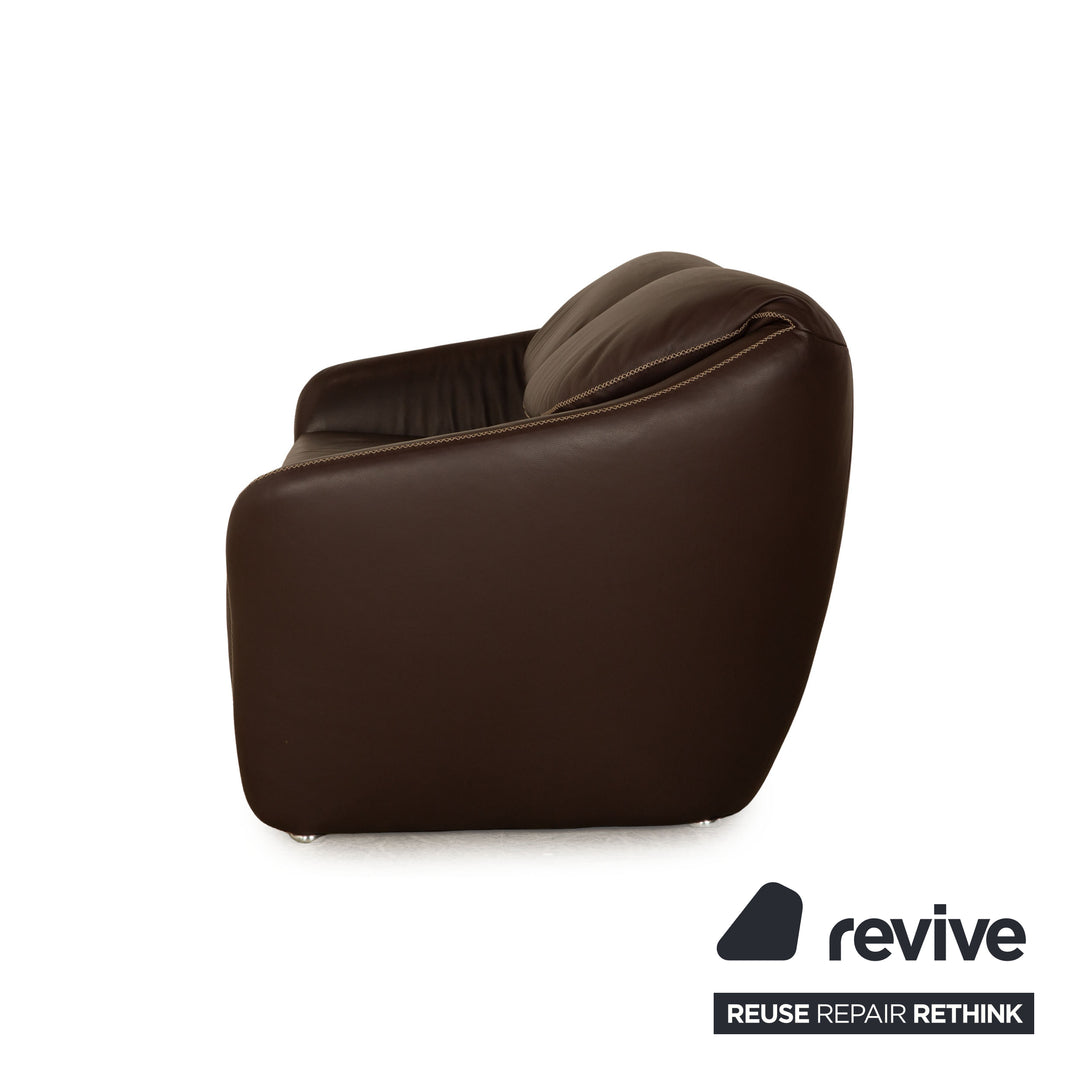 Koinor Leder Zweisitzer Braun manuelle Funktion Sofa Couch