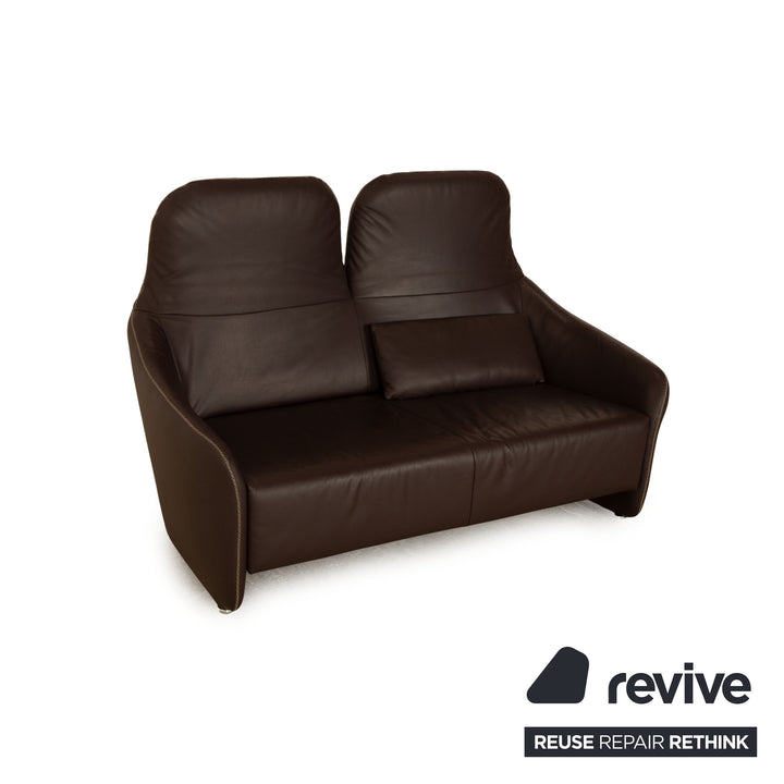 Koinor Leder Zweisitzer Braun manuelle Funktion Sofa Couch