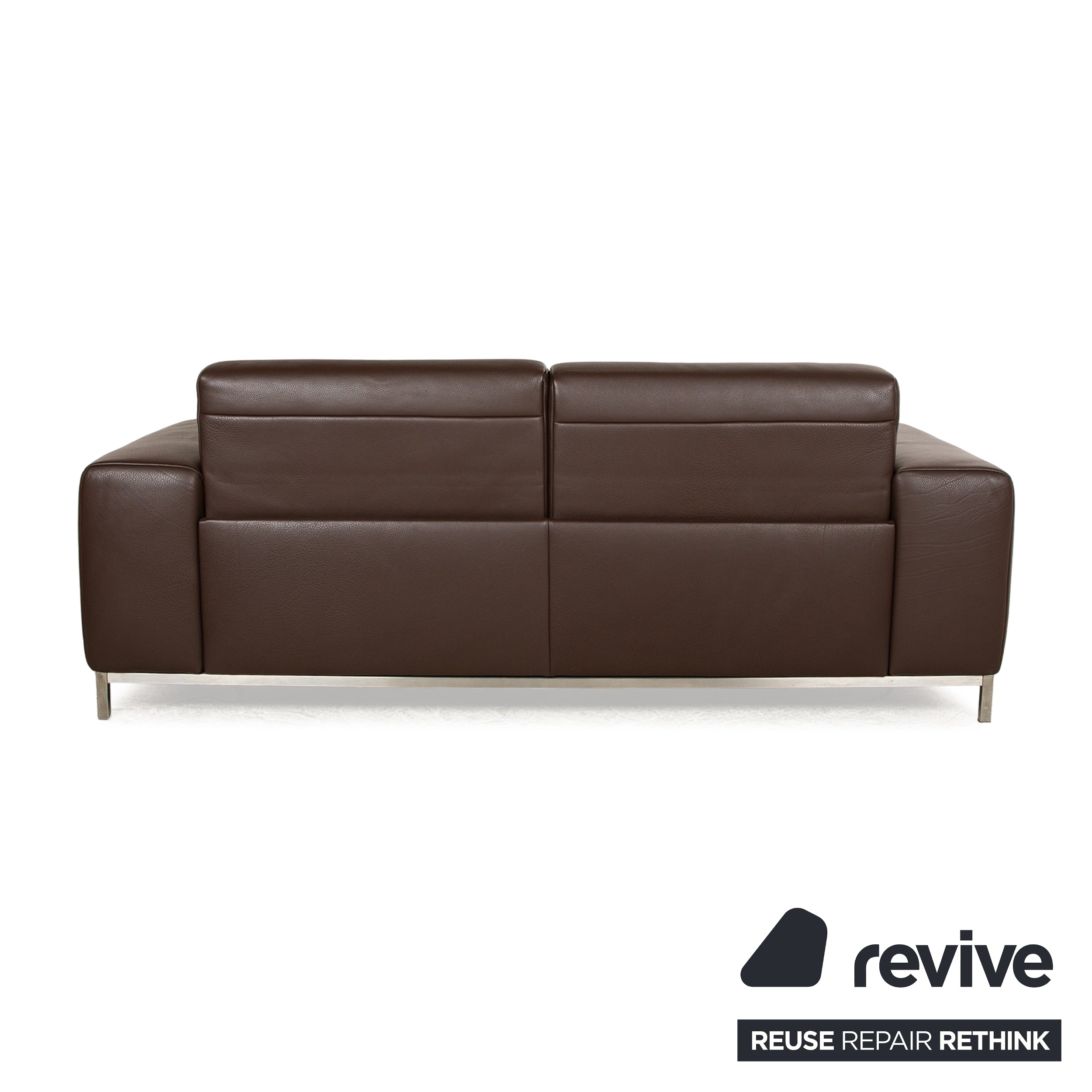 Koinor Leather Two Seater Brown Sofa Couch