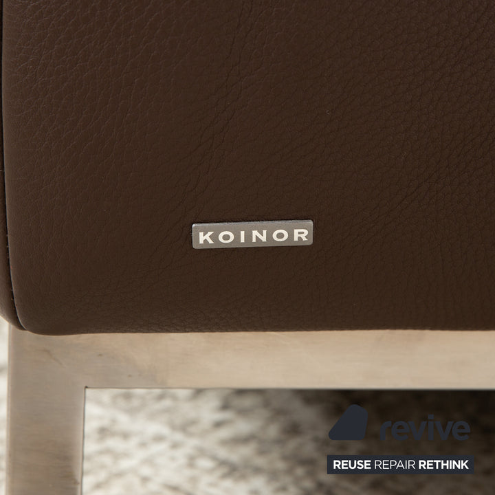 Koinor Leather Two Seater Brown Sofa Couch