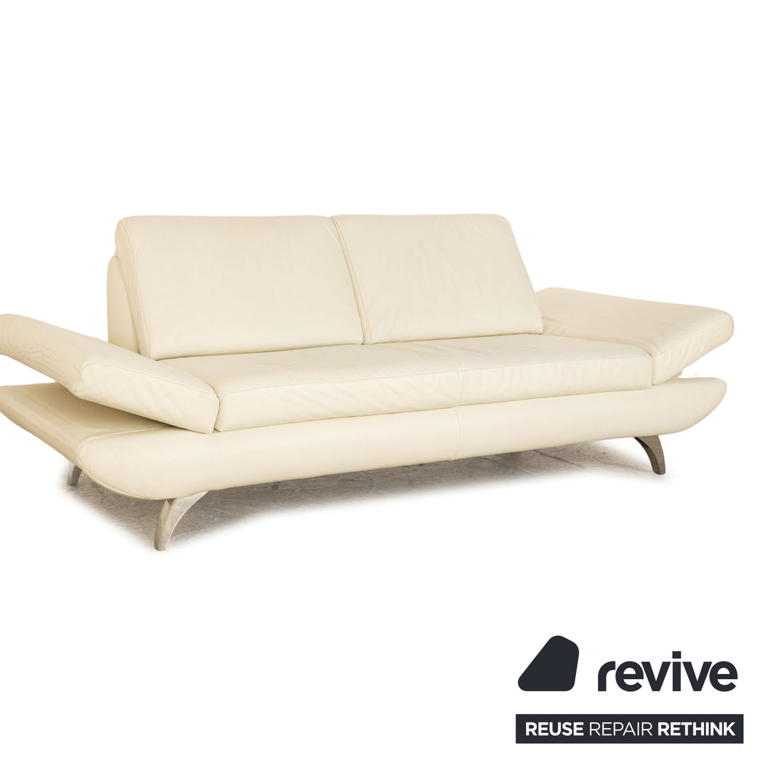 Koinor Leder Zweisitzer Creme manuelle Funktion Sofa Couch