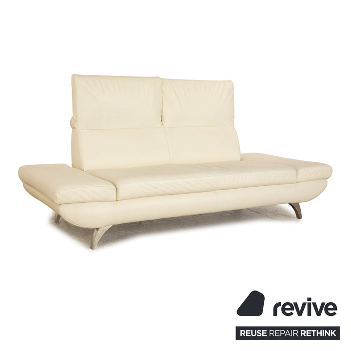 Koinor Leder Zweisitzer Creme manuelle Funktion Sofa Couch