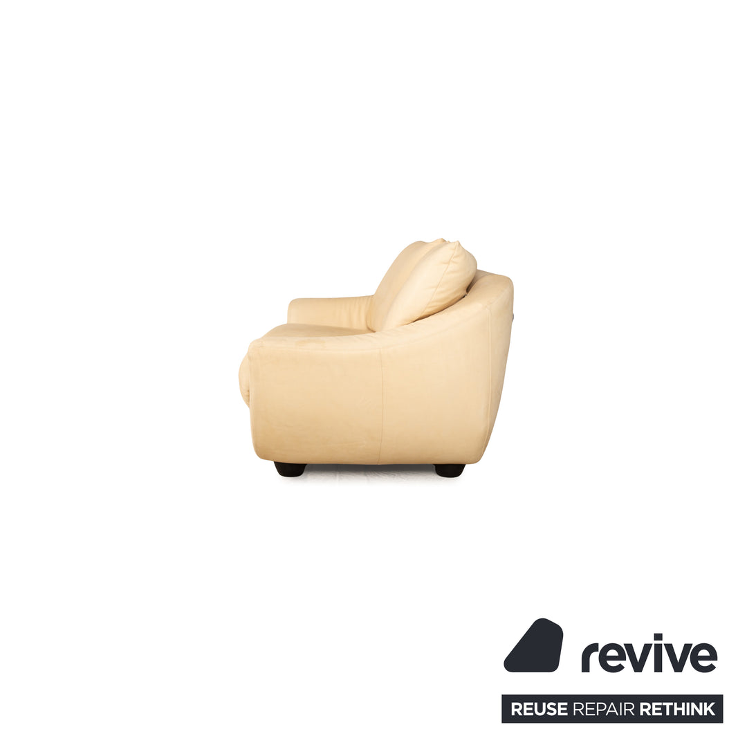 Koinor Leather Two Seater Cream Sofa Couch