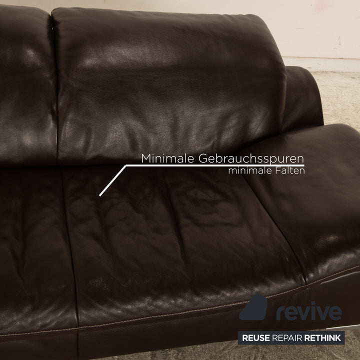 Koinor Leder Zweisitzer Dunkelbraun manuelle Funktion Sofa Couch