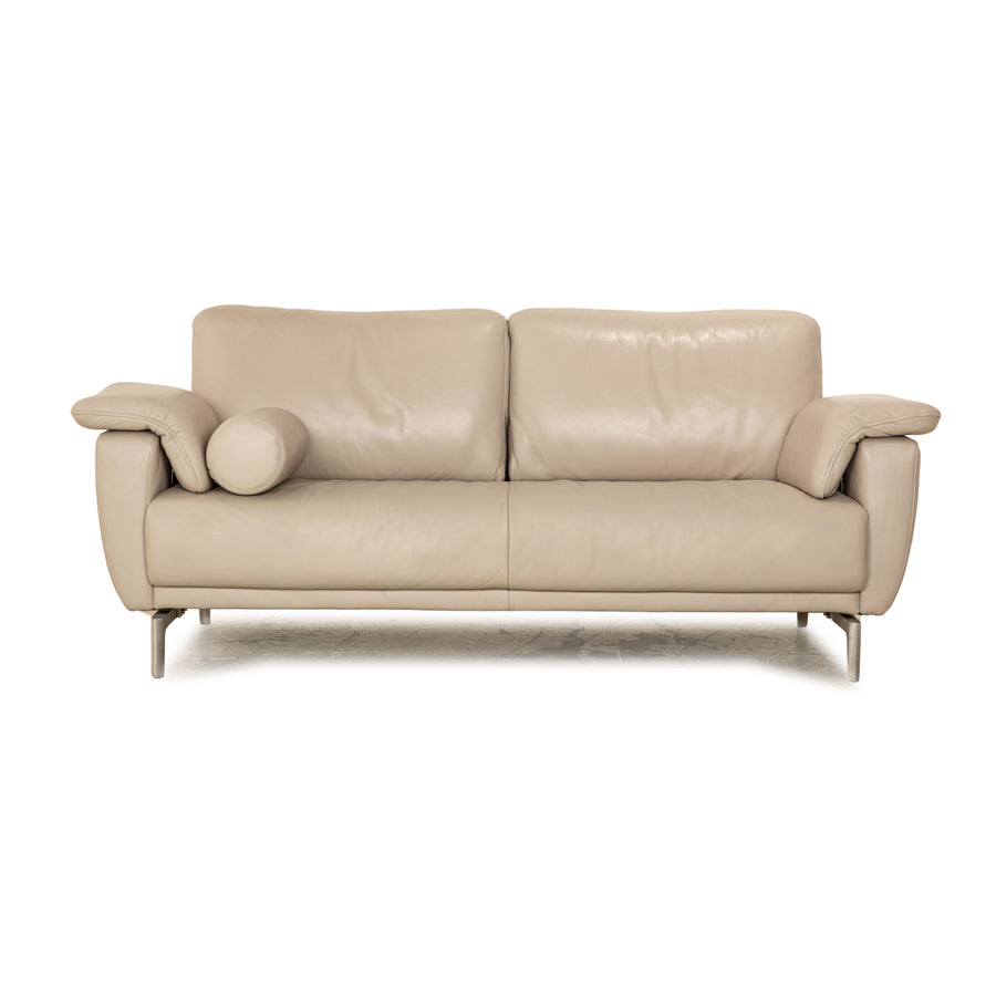 Koinor Leder Zweisitzer Grau Sofa Couch