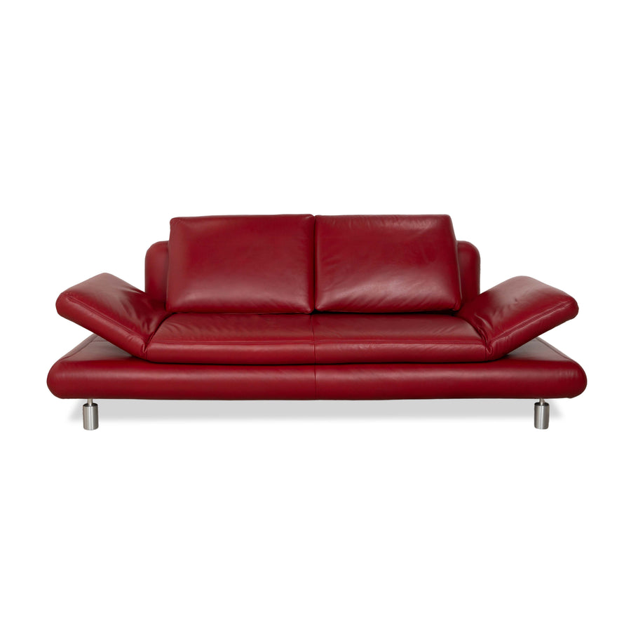 Canapé 2 places en cuir Koinor Rouge fonction manuelle