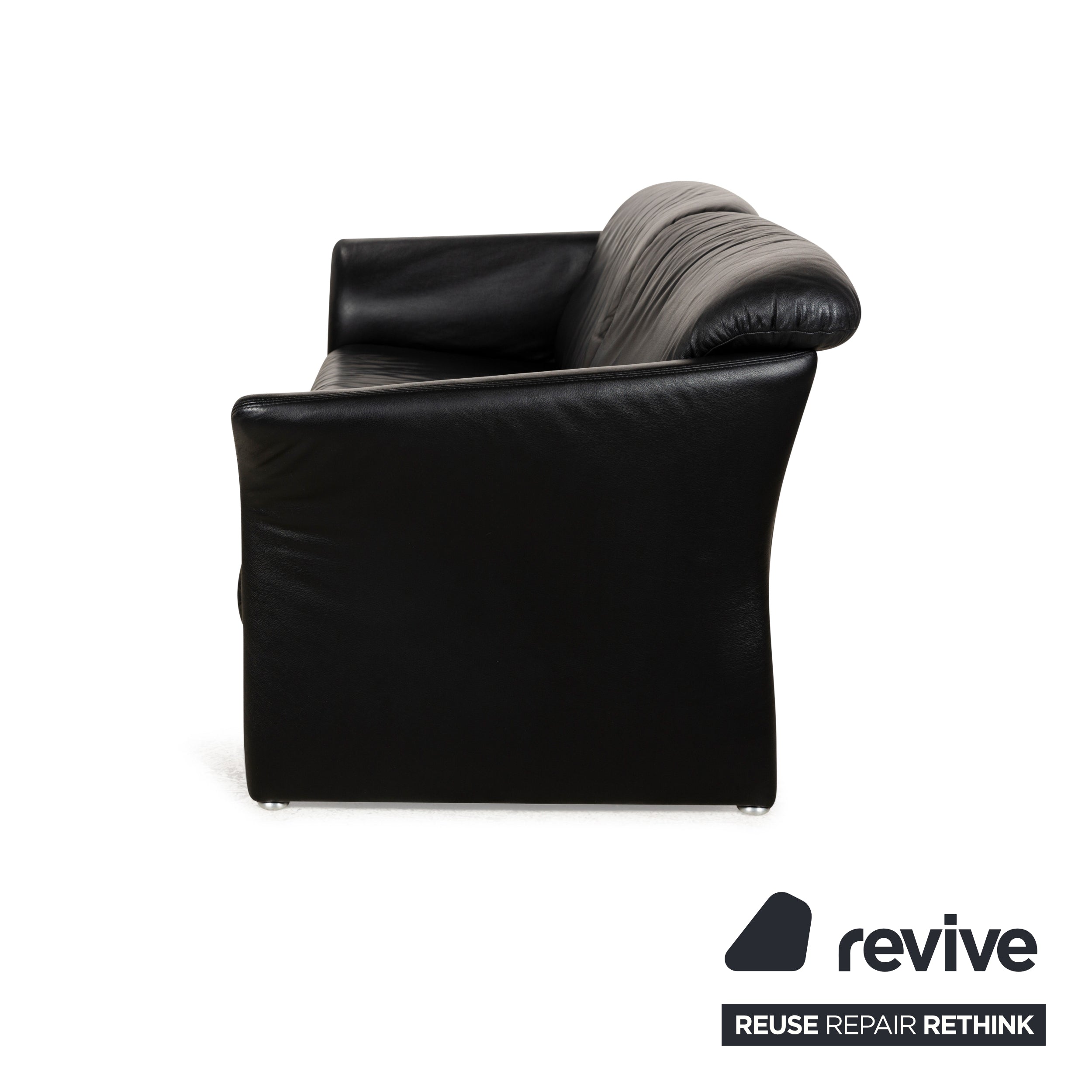 Koinor Leder Zweisitzer Schwarz Sofa Couch