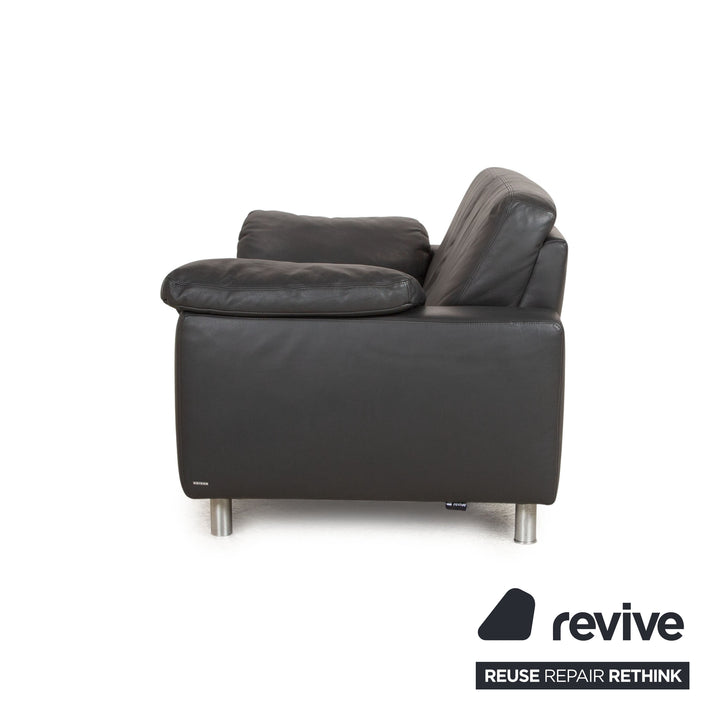 Koinor Leder Zweisitzer Schwarz Sofa Couch