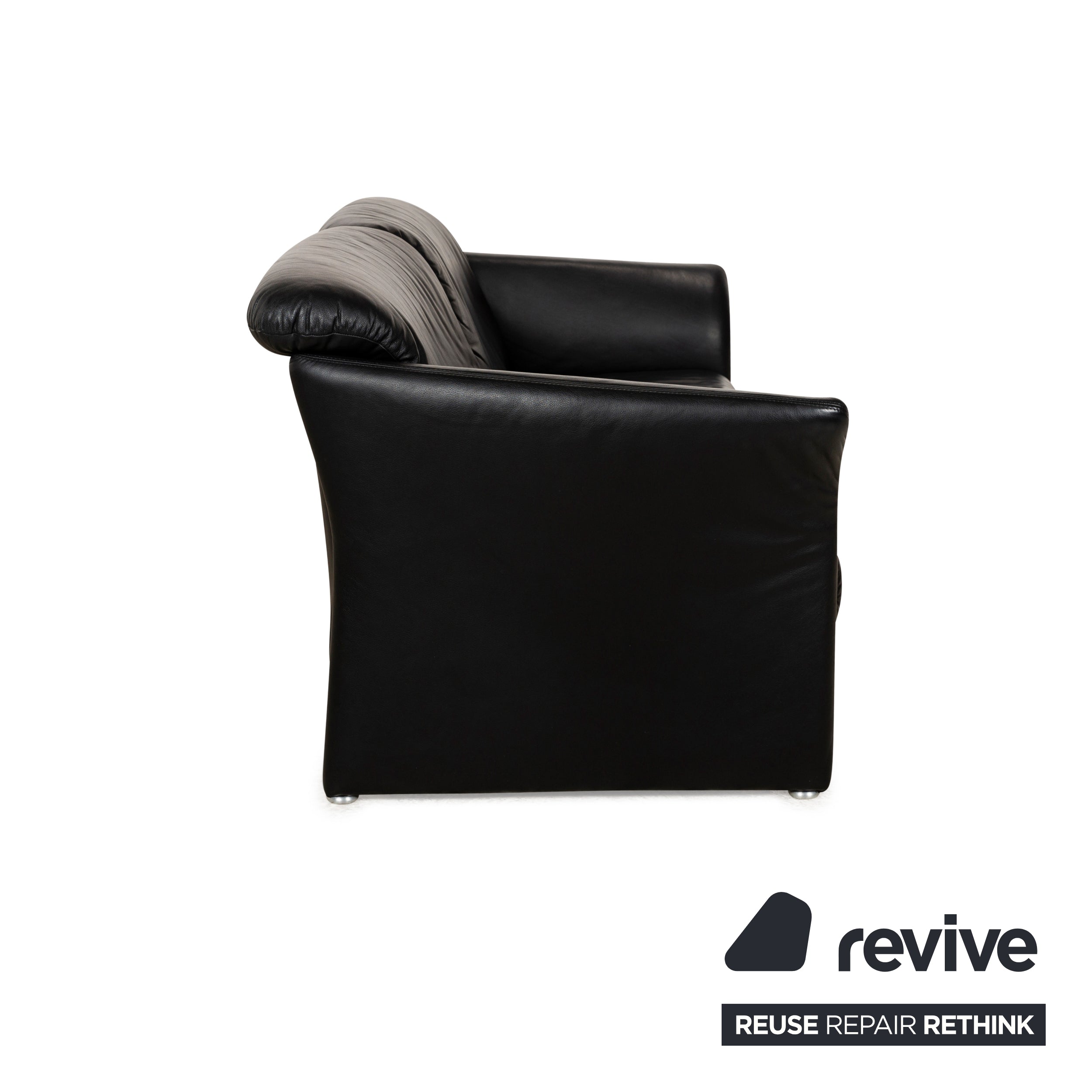 Koinor Leder Zweisitzer Schwarz Sofa Couch