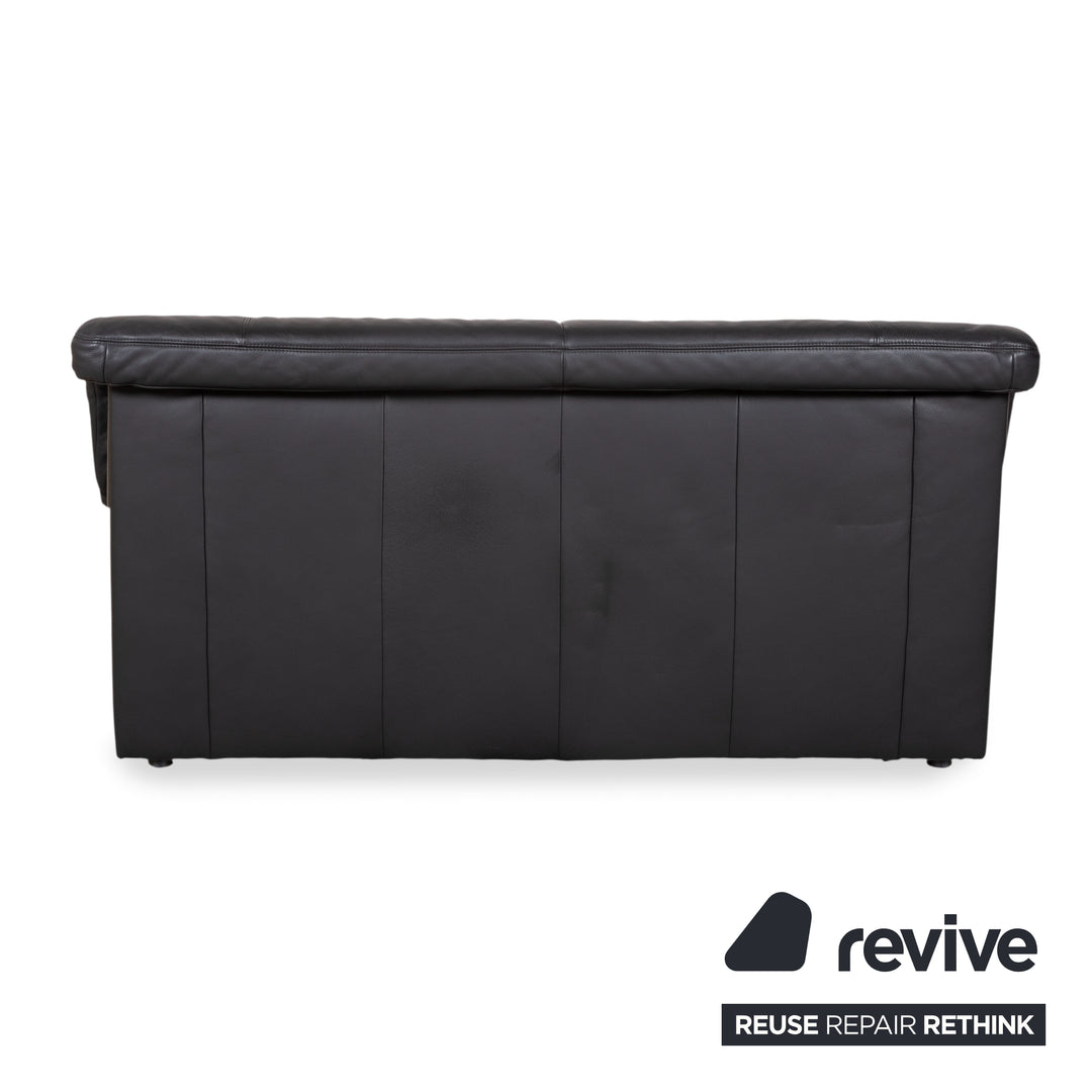 Koinor Leder Zweisitzer Schwarz Sofa Couch