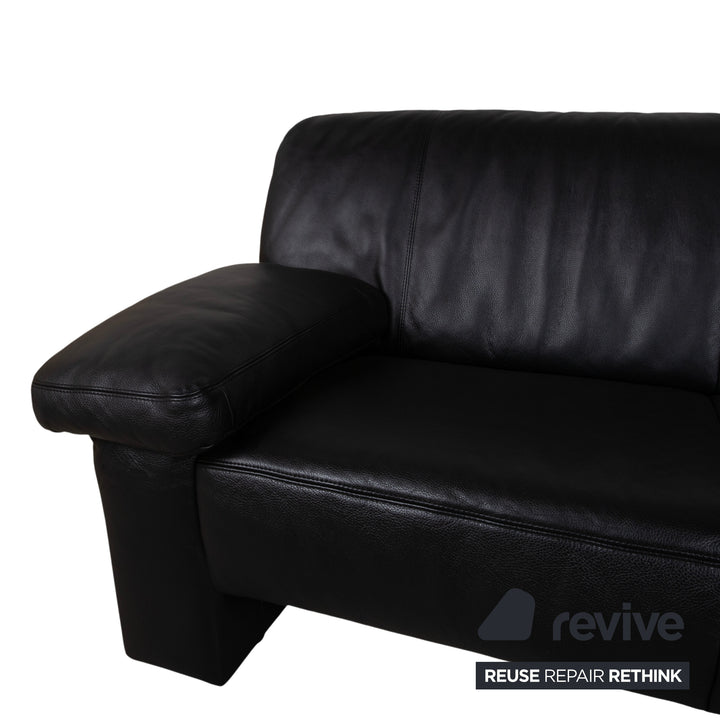 Koinor Leder Zweisitzer Schwarz Sofa Couch