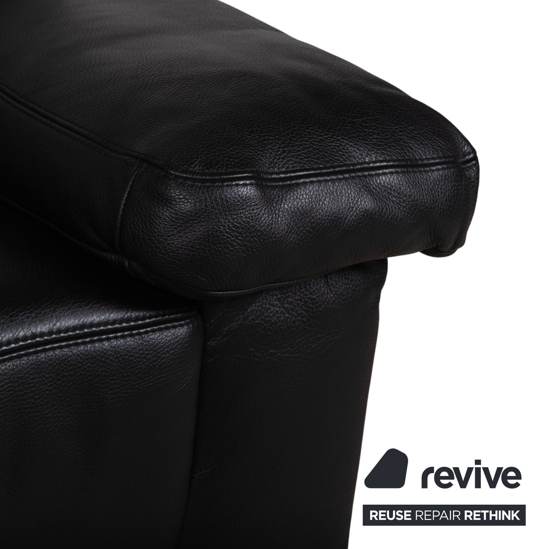 Koinor Leder Zweisitzer Schwarz Sofa Couch