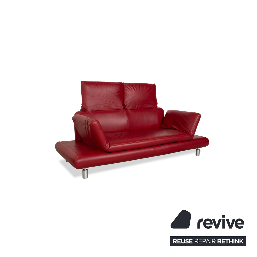 Koinor Leather Two-Seater Sofa Couch Red manual function