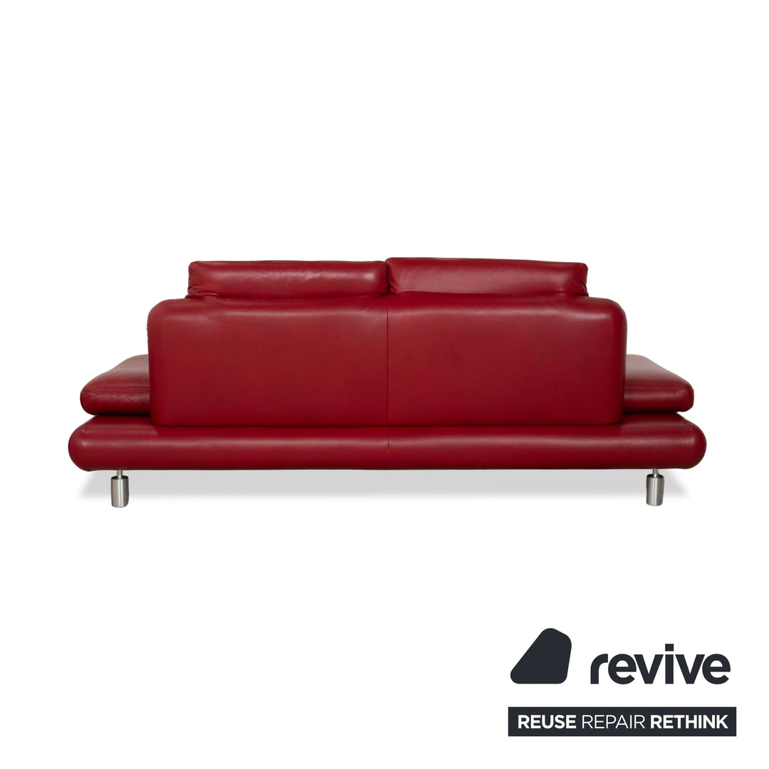 Koinor Leather Two-Seater Sofa Couch Red manual function
