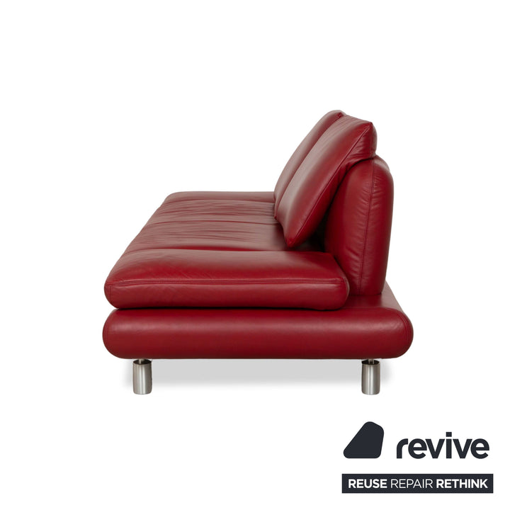 Koinor Leather Two-Seater Sofa Couch Red manual function