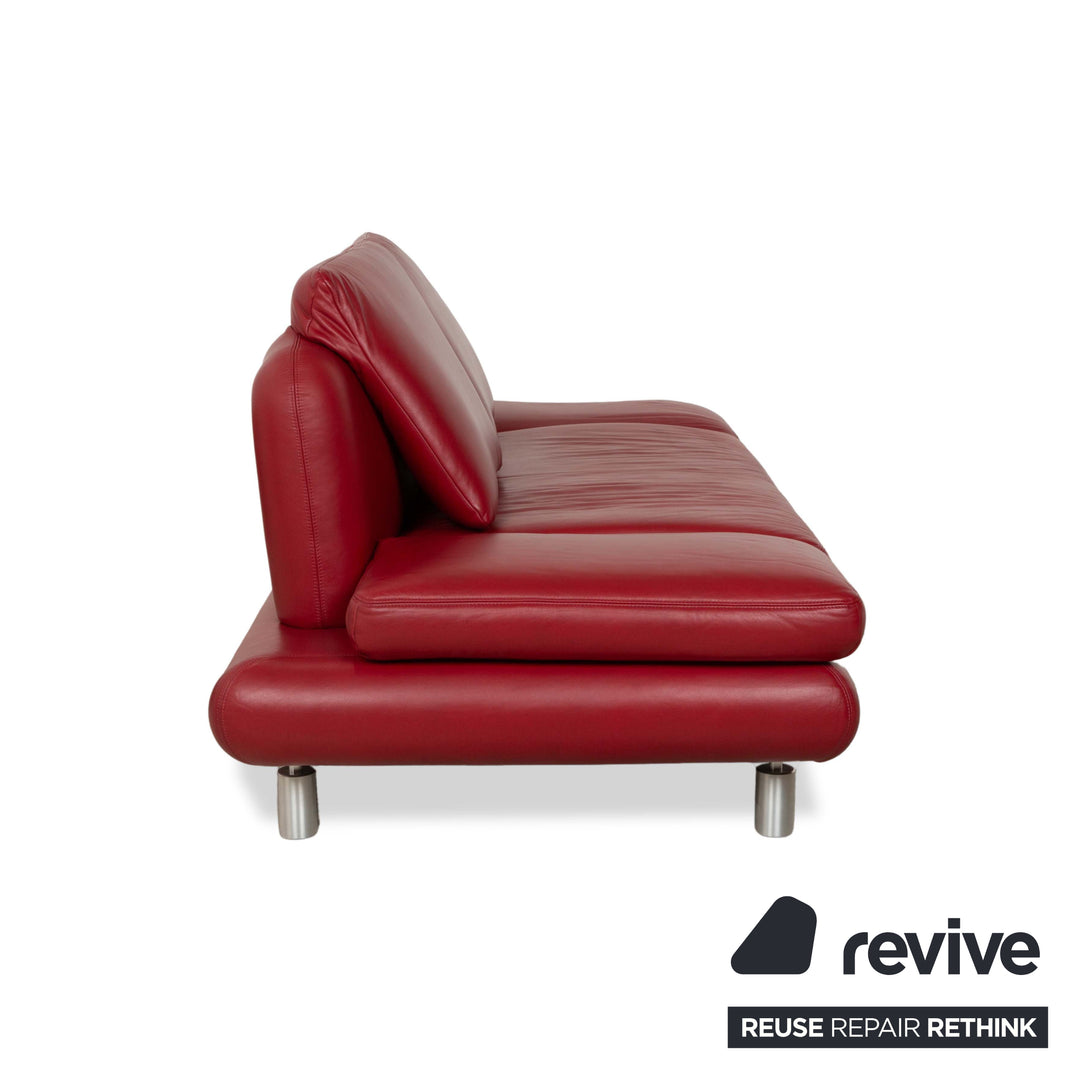 Koinor Leather Two-Seater Sofa Couch Red manual function