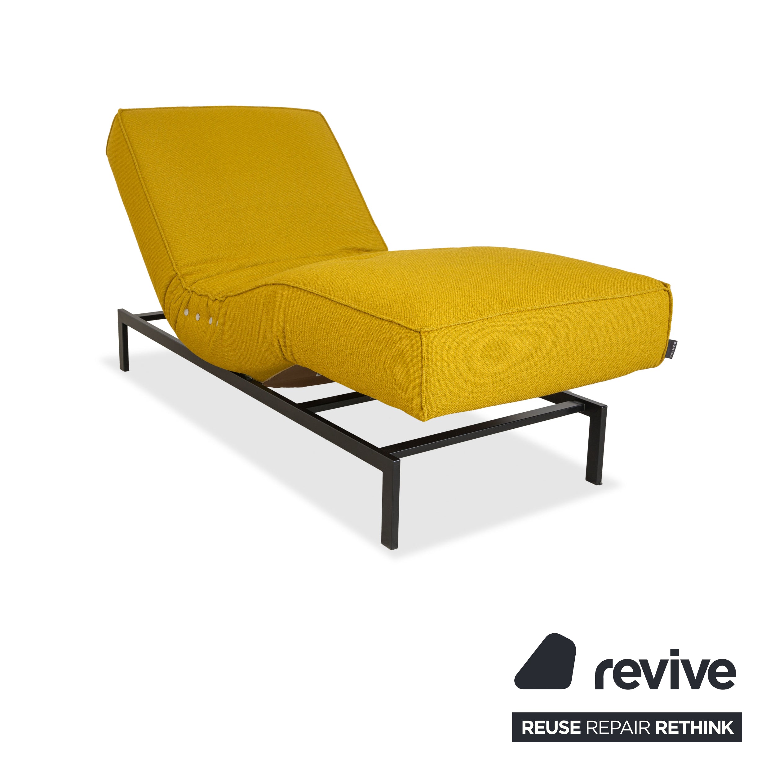 Lit de jour en tissu jaune Koinor Liz avec fonction électrique