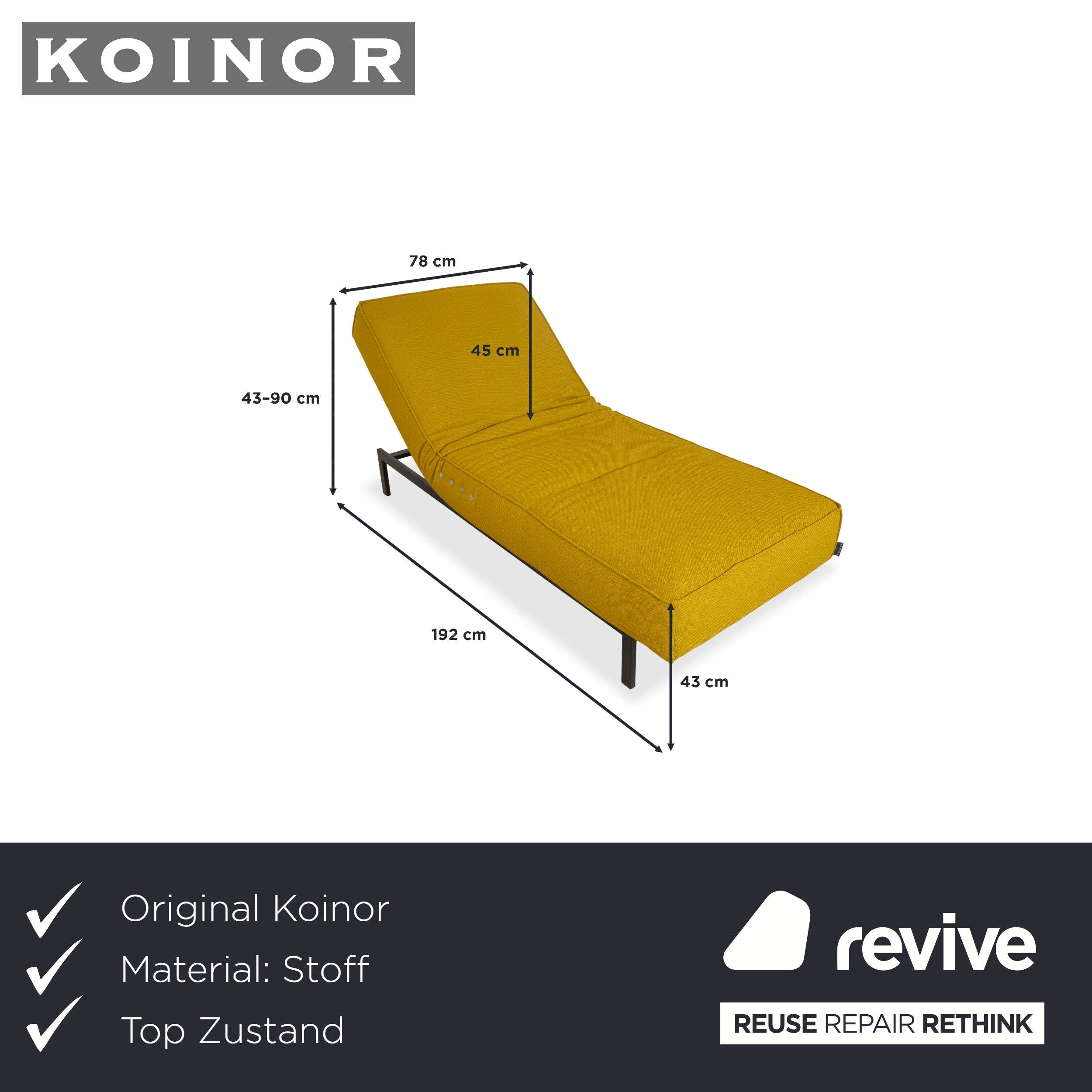 Lit de jour en tissu jaune Koinor Liz avec fonction électrique