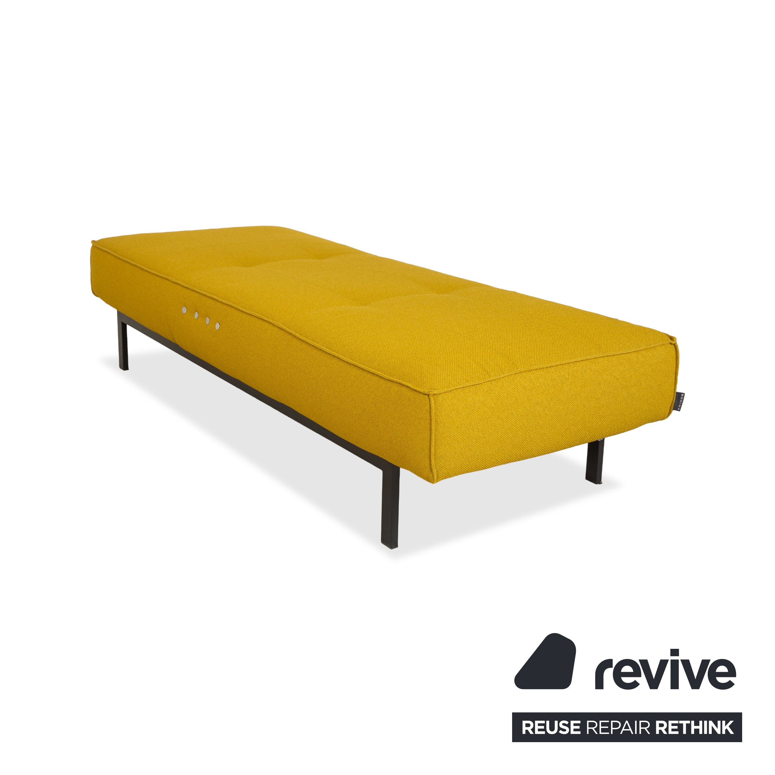 Lit de jour en tissu jaune Koinor Liz avec fonction électrique