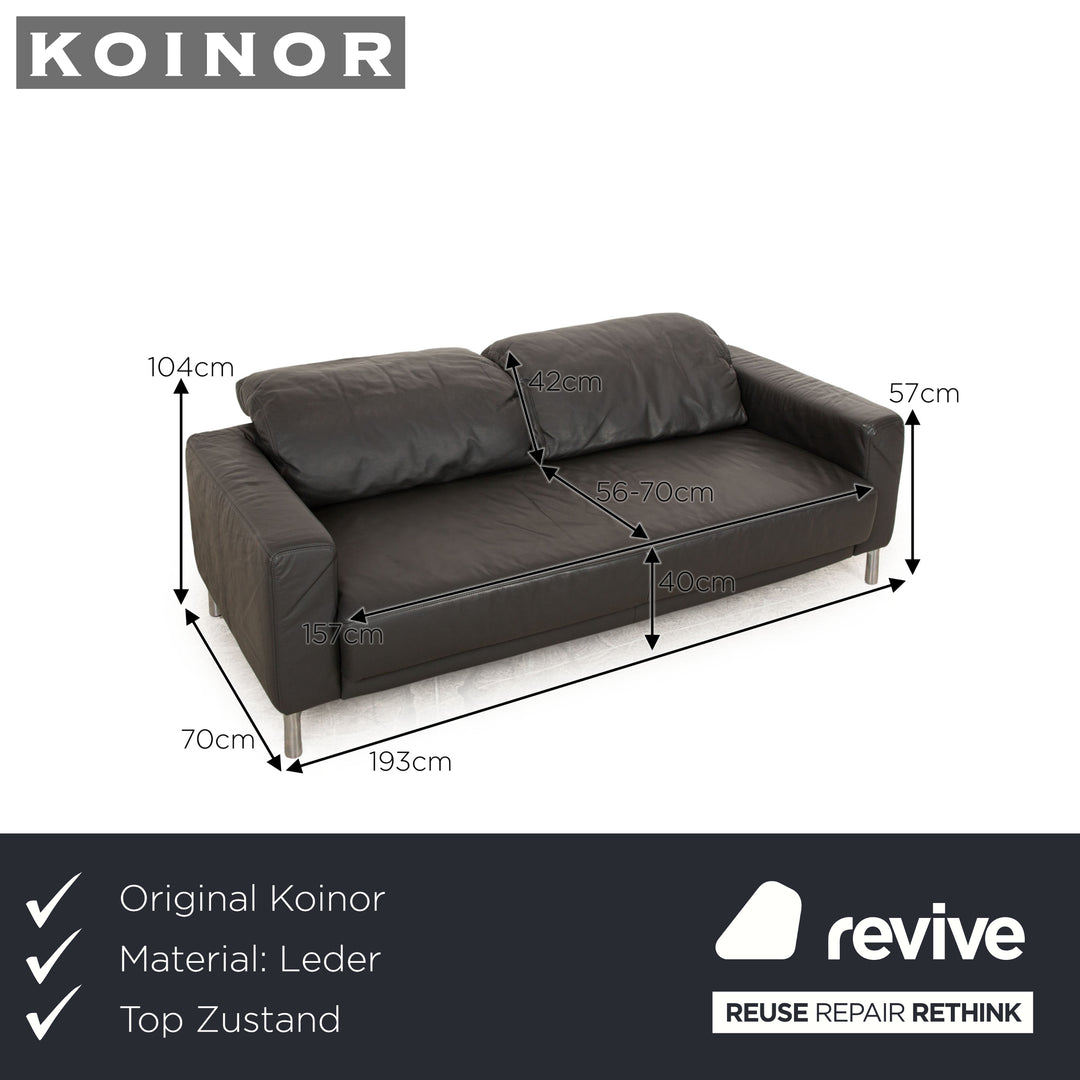 Koinor Loft Leather Two-Seater Anthracite Sofa Couch