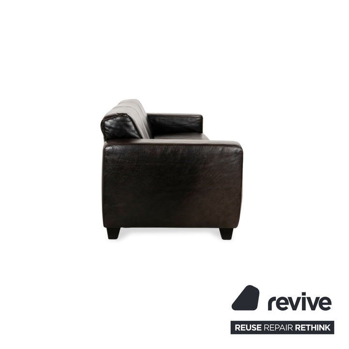 Koinor Mac Canapé trois places en cuir marron foncé