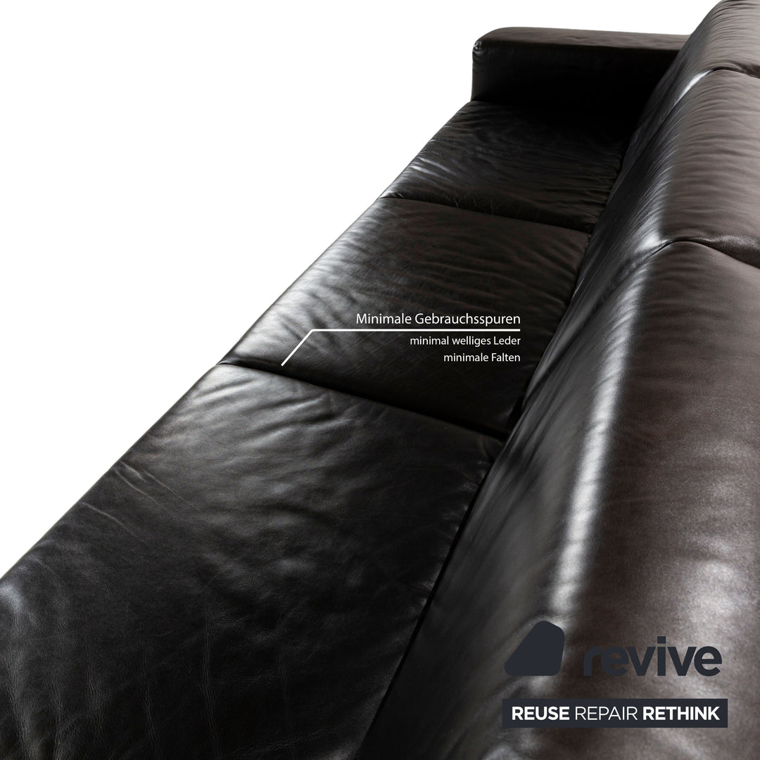Koinor Mac Canapé trois places en cuir marron foncé