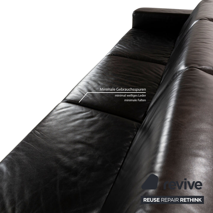 Koinor Mac Canapé trois places en cuir marron foncé