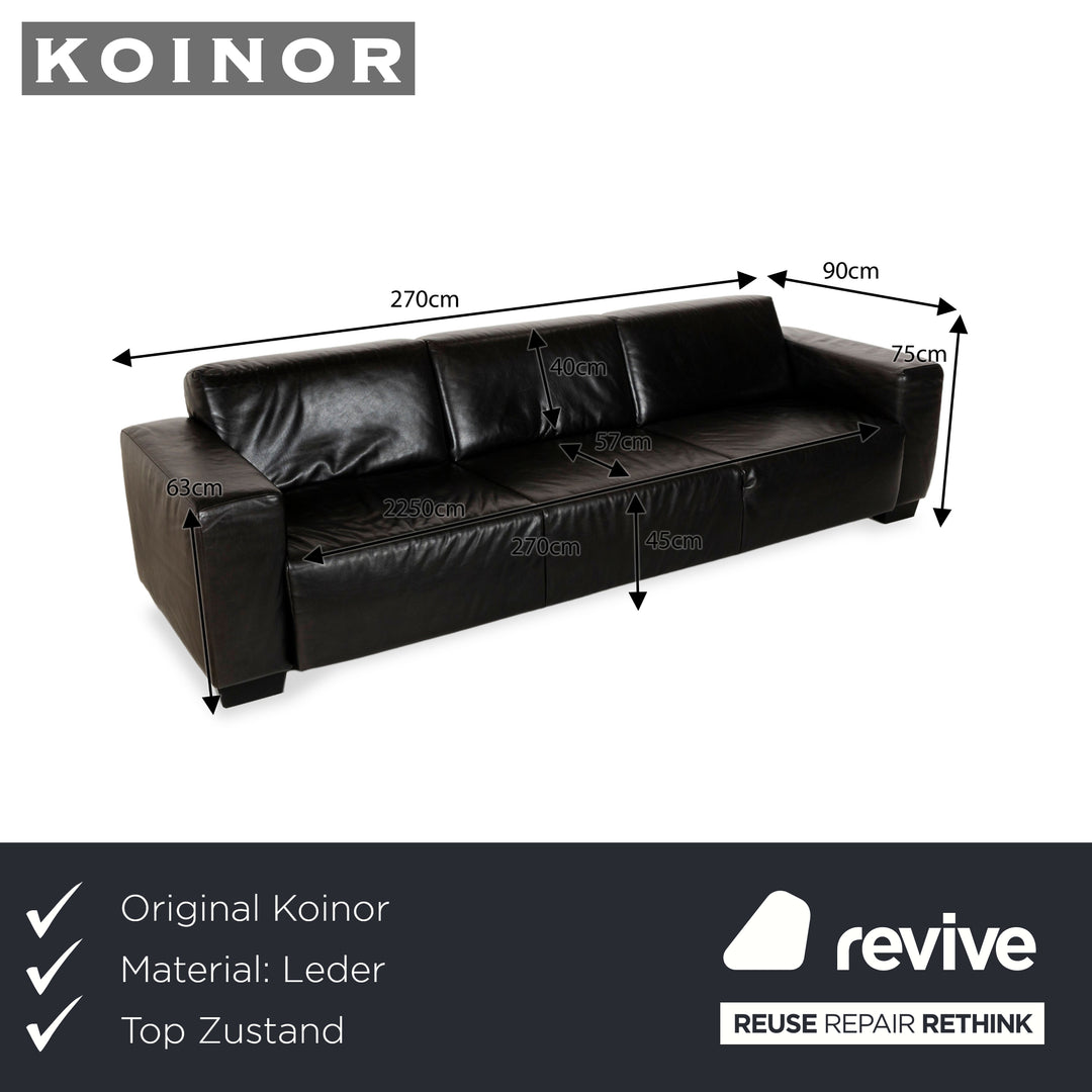 Koinor Mac Canapé trois places en cuir marron foncé