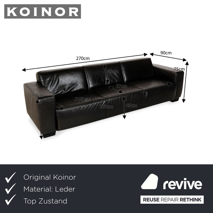 Koinor Mac Canapé trois places en cuir marron foncé