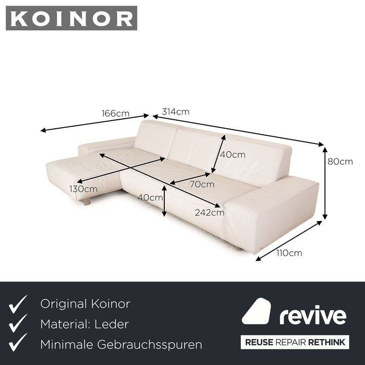 Koinor Mac Leder Ecksofa Hellgrau Recamiere Links Sofa Couch