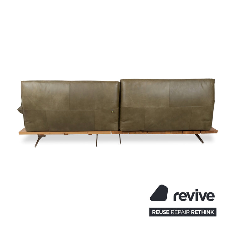 Koinor Malta Leder Ecksofa Grün Oliv manuelle Funktion Sofa Couch