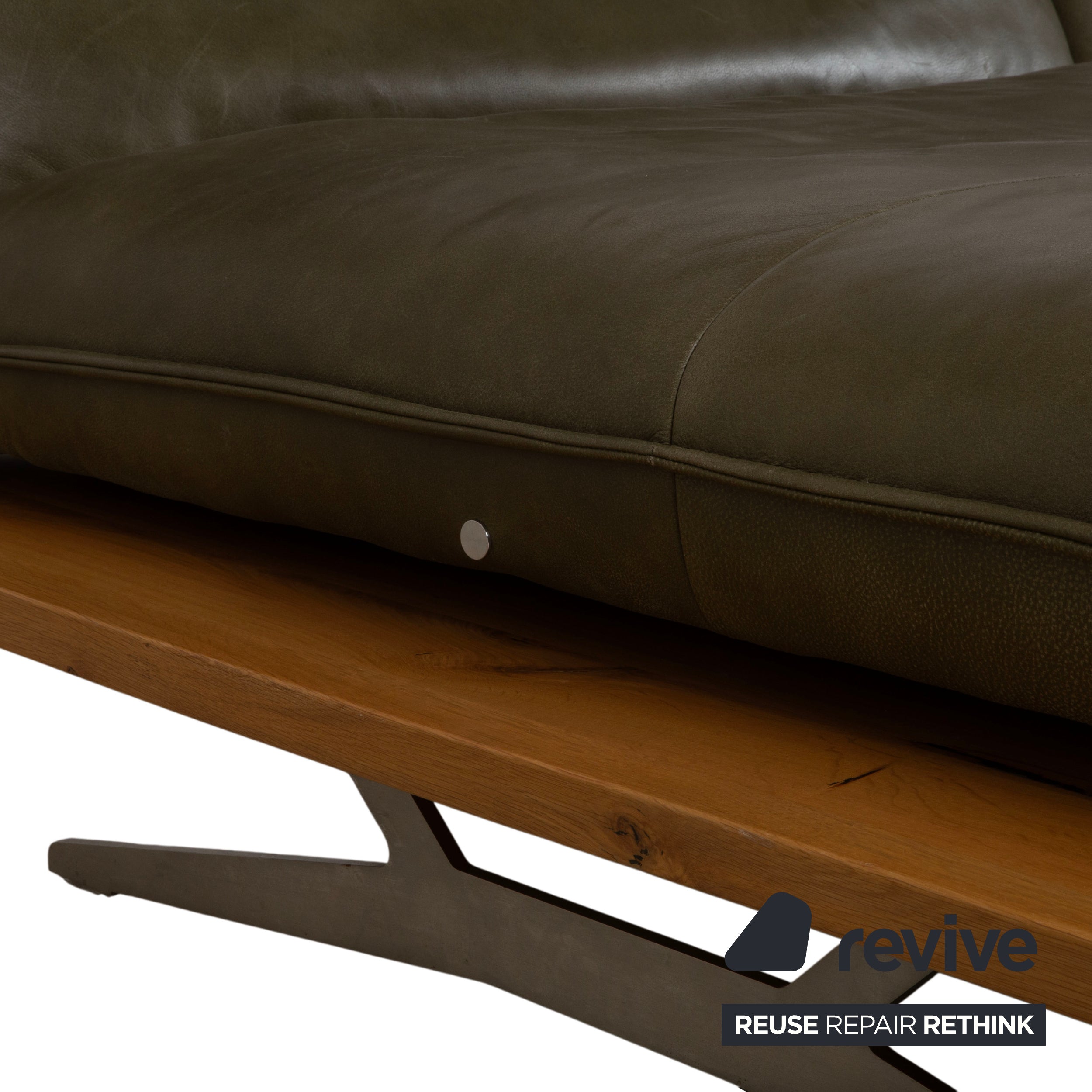 Koinor Malta Leder Ecksofa Grün Oliv manuelle Funktion Sofa Couch