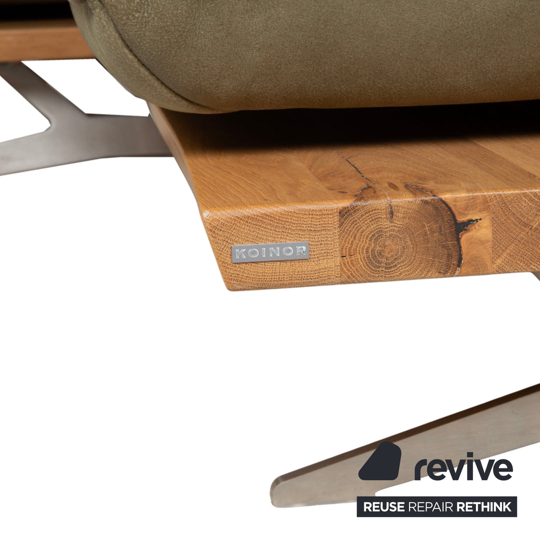 Koinor Malta Leder Ecksofa Grün Oliv manuelle Funktion Sofa Couch