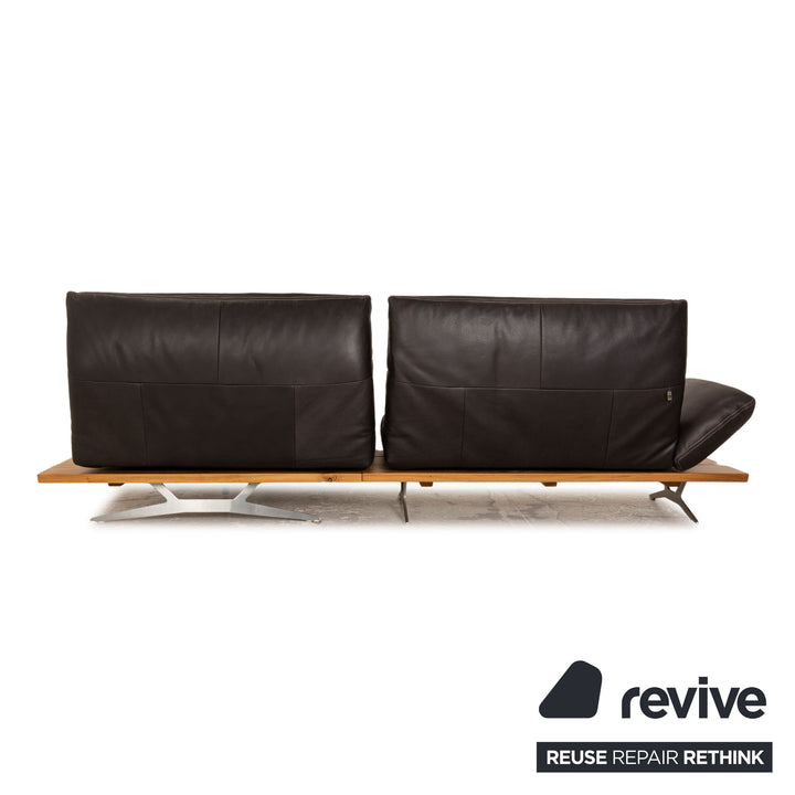 Koinor Marilyn Canapé d'angle en Cuir Marron Marron foncé Fonction Manuelle Fonction Relax Canapé Récamiere Droite