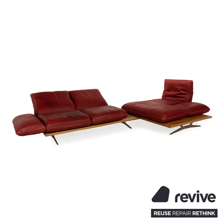 Koinor Marilyn Leder Ecksofa Rot Recamiere Rechts manuelle Funktion Sofa Couch