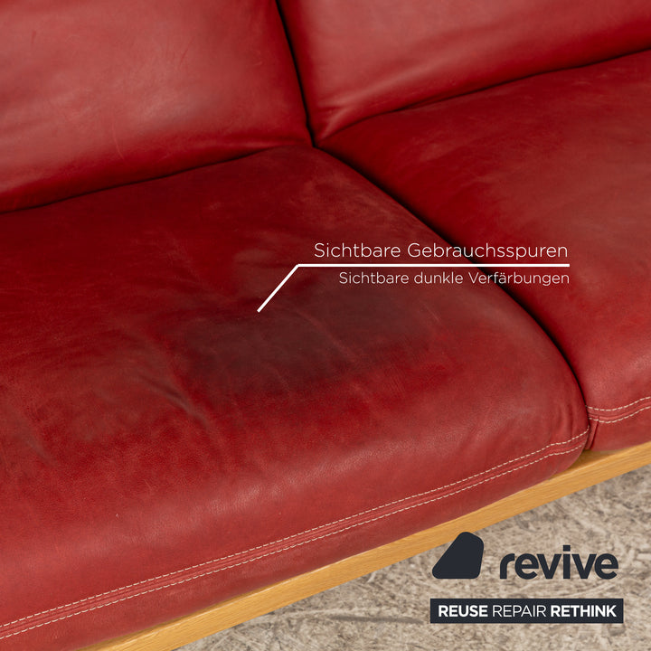 Koinor Marilyn Leather Corner Sofa Red Recamiere Right Manual Function Sofa Couch