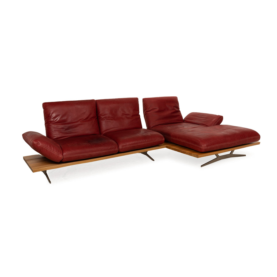 Koinor Marilyn Leder Ecksofa Rot Recamiere Rechts manuelle Funktion Sofa Couch