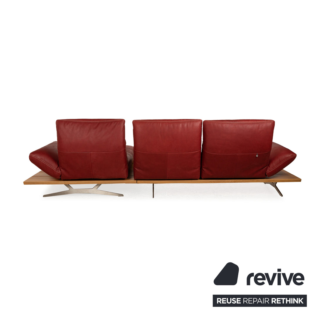 Koinor Marilyn Leder Ecksofa Rot Recamiere Rechts manuelle Funktion Sofa Couch