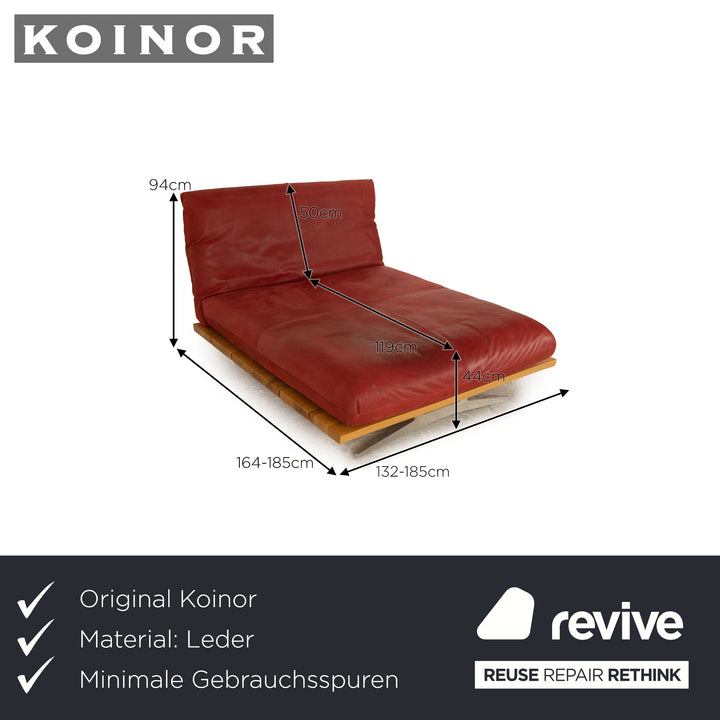 Koinor Marilyn Cuir Lounger Rouge fonction manuelle
