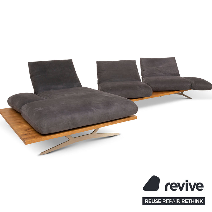 Koinor Marilyn Stoff Ecksofa Blau Blaugrau manuelle Funktion