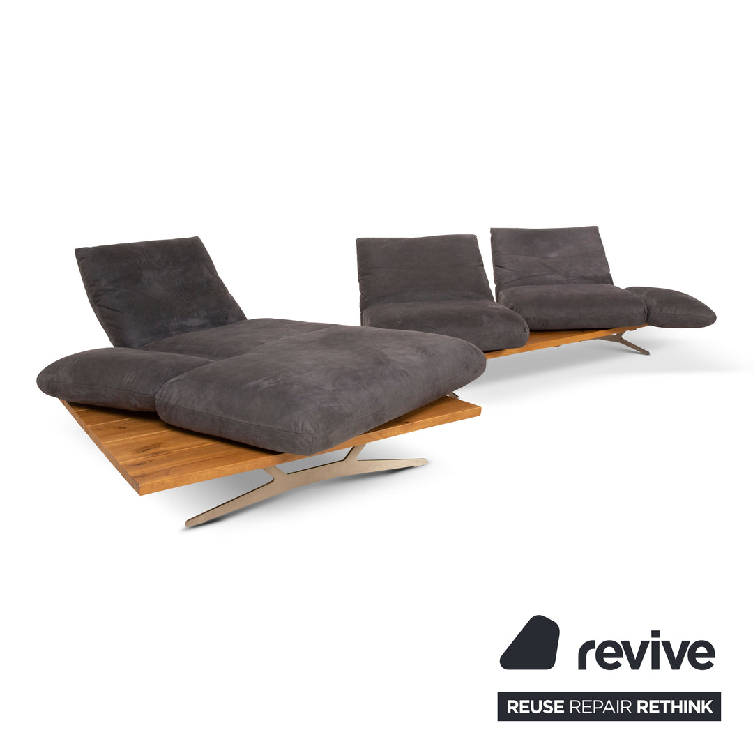 Koinor Marilyn Stoff Ecksofa Blau Blaugrau manuelle Funktion